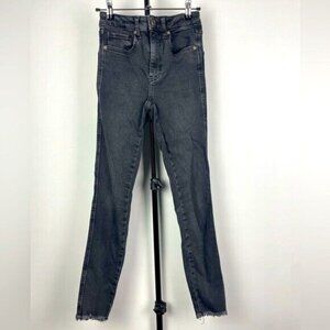 We the Free by Free People Washed Black High Waist Raw Ankle Hem Denim Leggings‎
